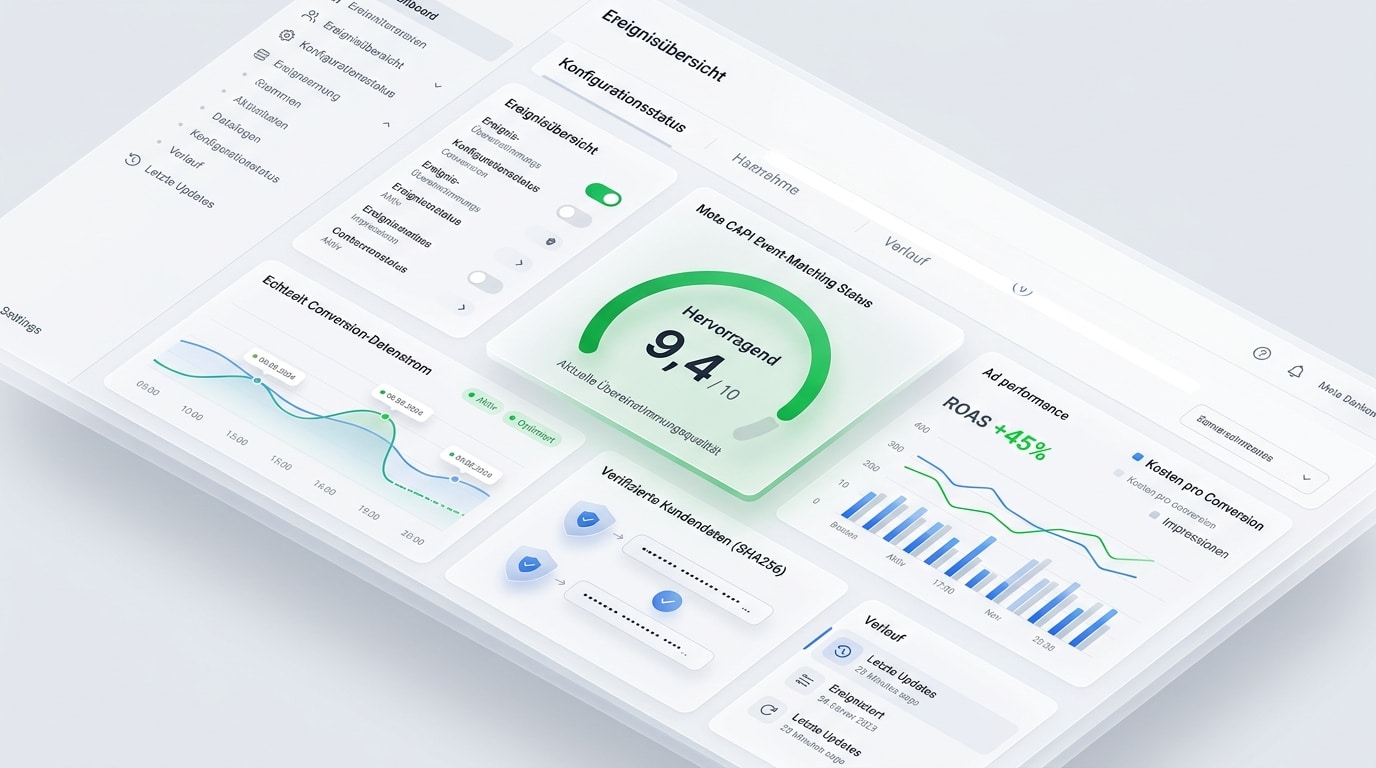 Meta CAPI Event Match Quality Score 9.4 and ROAS Growth Dashboard